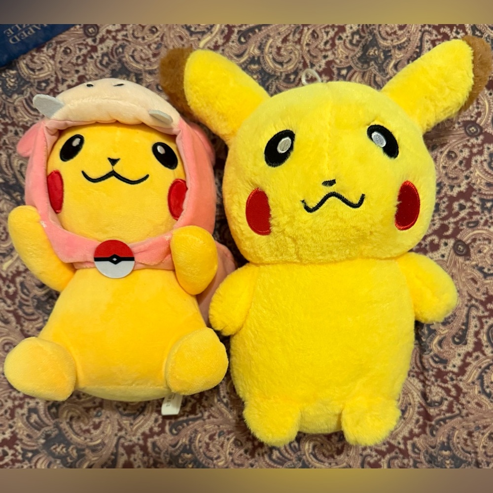Pokemon Yellow and Pink Pikachu Stuffed Animals